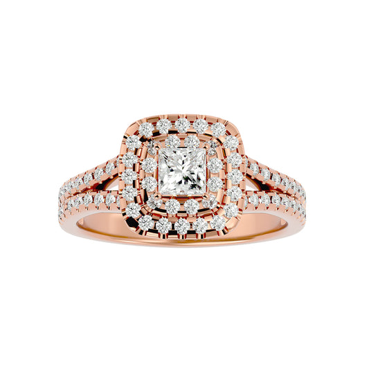 Reni double halo diamond engagement ring