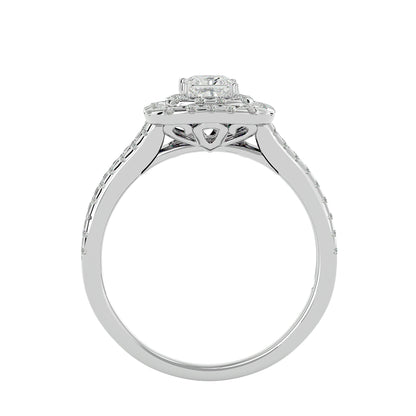 Reni double halo diamond engagement ring