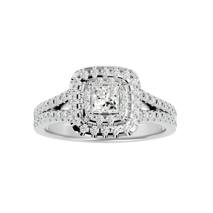 Reni double halo diamond engagement ring