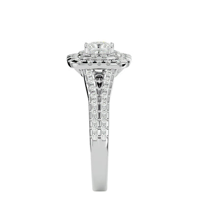 Reni double halo diamond engagement ring