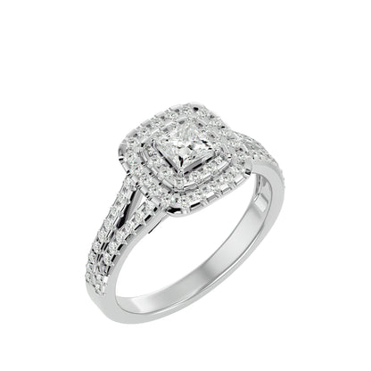 Reni double halo diamond engagement ring