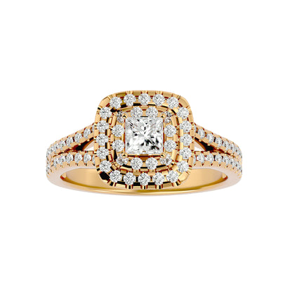 Reni double halo diamond engagement ring