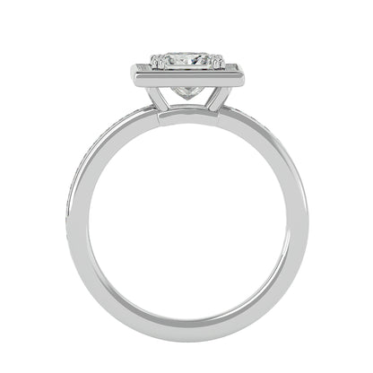 Zinia Princess halo diamond engagement ring