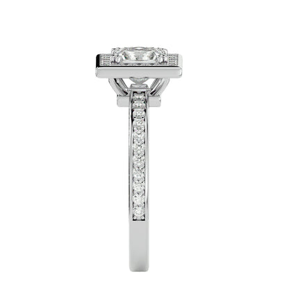 Zinia Princess halo diamond engagement ring