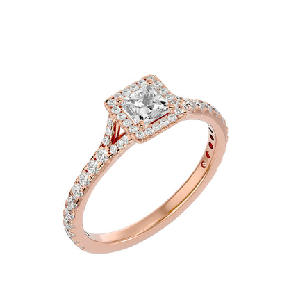 Bonnie princess halo diamond engagement ring