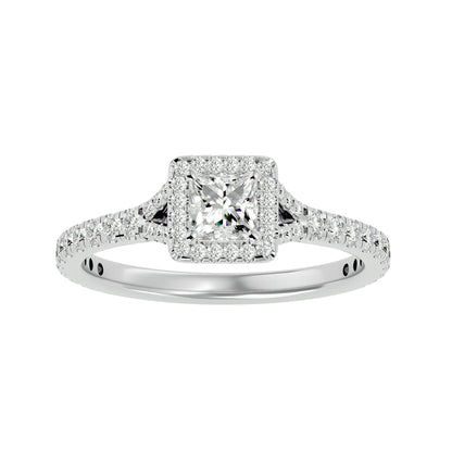 Bonnie princess halo diamond engagement ring