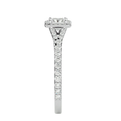 Bonnie princess halo diamond engagement ring