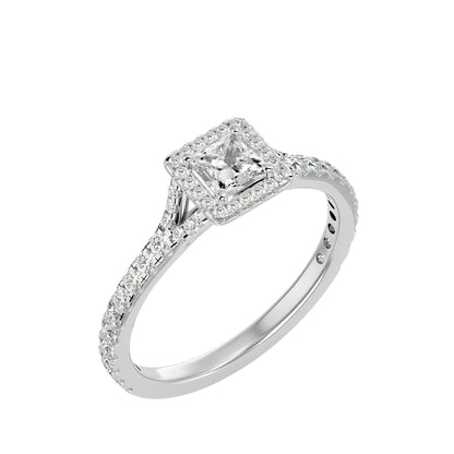 Bonnie princess halo diamond engagement ring