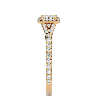 Bonnie princess halo diamond engagement ring