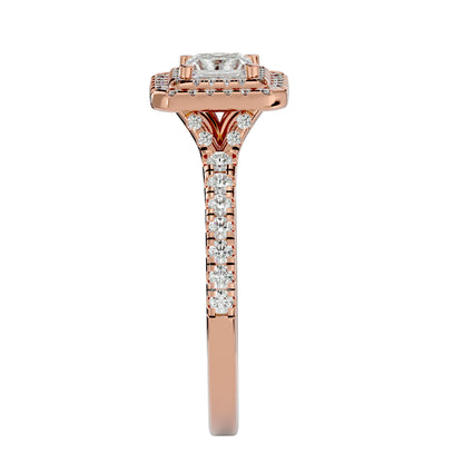 Double halo princess diamond engagement ring