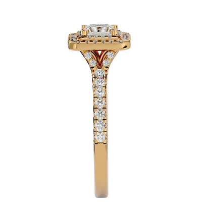 Double halo princess diamond engagement ring