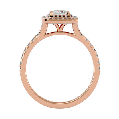 Duke double halo diamond engagement ring