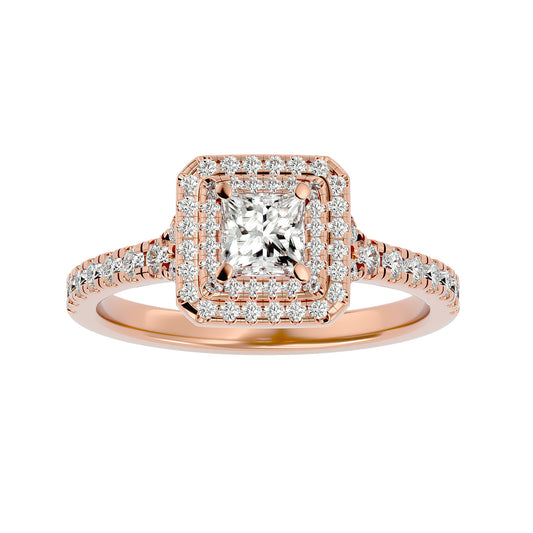 Duke double halo diamond engagement ring