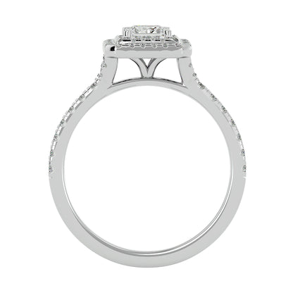 Duke double halo diamond engagement ring