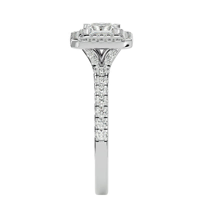 Duke double halo diamond engagement ring
