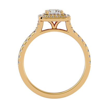 Duke double halo diamond engagement ring