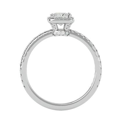 Cherry halo diamond engagement ring