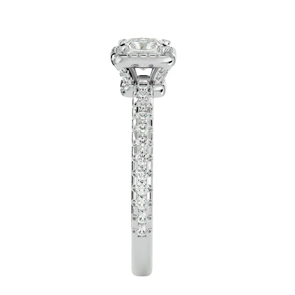 Cherry halo diamond engagement ring