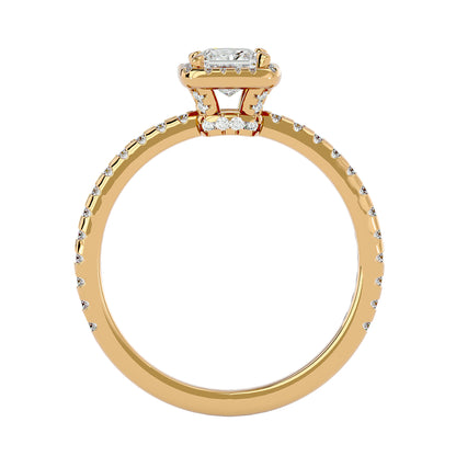 Cherry halo diamond engagement ring