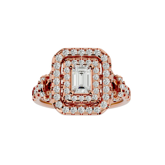 Marrie halo Radiant diamond engagement ring
