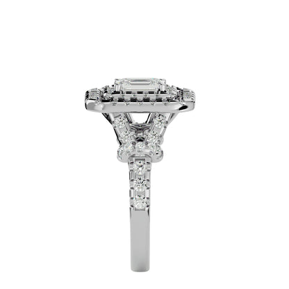 Marrie halo Radiant diamond engagement ring