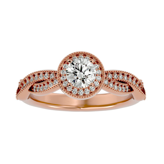 Simmy Round halo diamond engagement ring
