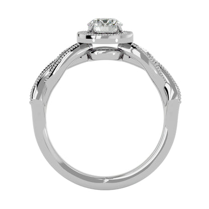 Simmy Round halo diamond engagement ring