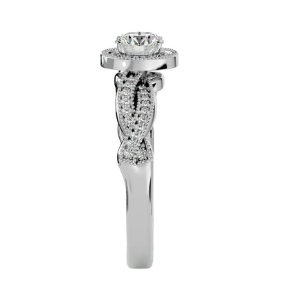 Simmy Round halo diamond engagement ring