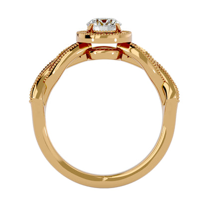 Simmy Round halo diamond engagement ring