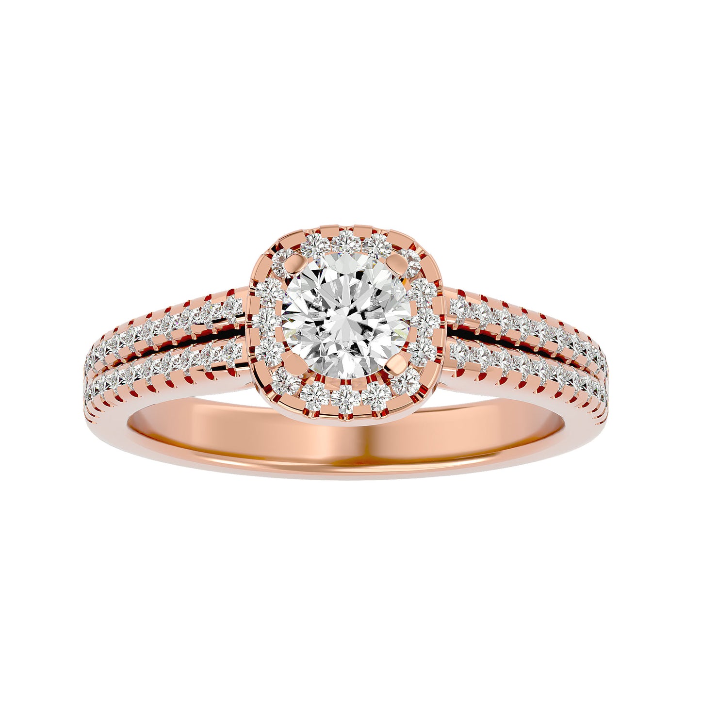 Leilani halo diamond engagement ring