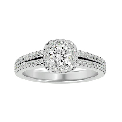 Leilani halo diamond engagement ring