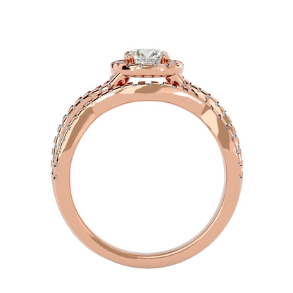 Noemi Halo Criss Cross Diamond Engagement Ring