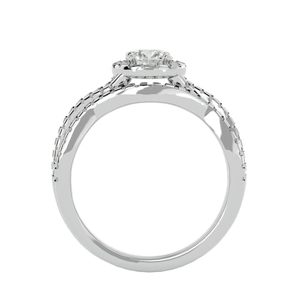 Noemi Halo Criss Cross Diamond Engagement Ring