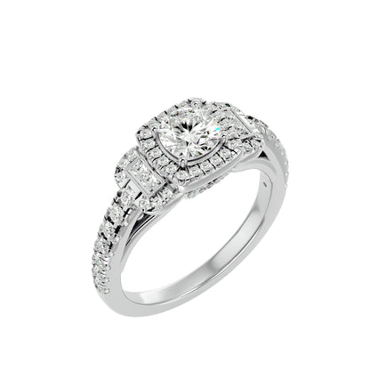 Genevieve Halo Diamond Engagement Ring