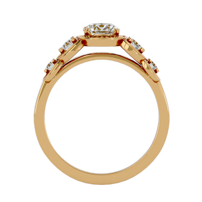 5 round halo diamond engagement ring