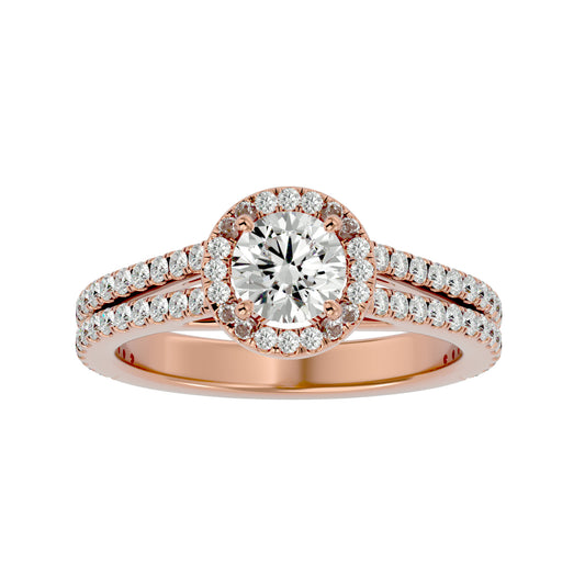 Seraphina halo diamond engagement ring