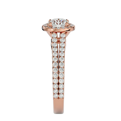 Seraphina halo diamond engagement ring