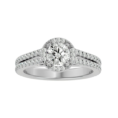Seraphina halo diamond engagement ring