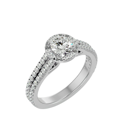 Seraphina halo diamond engagement ring