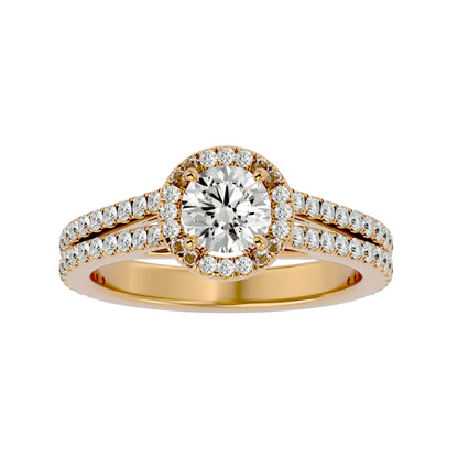 Seraphina halo diamond engagement ring