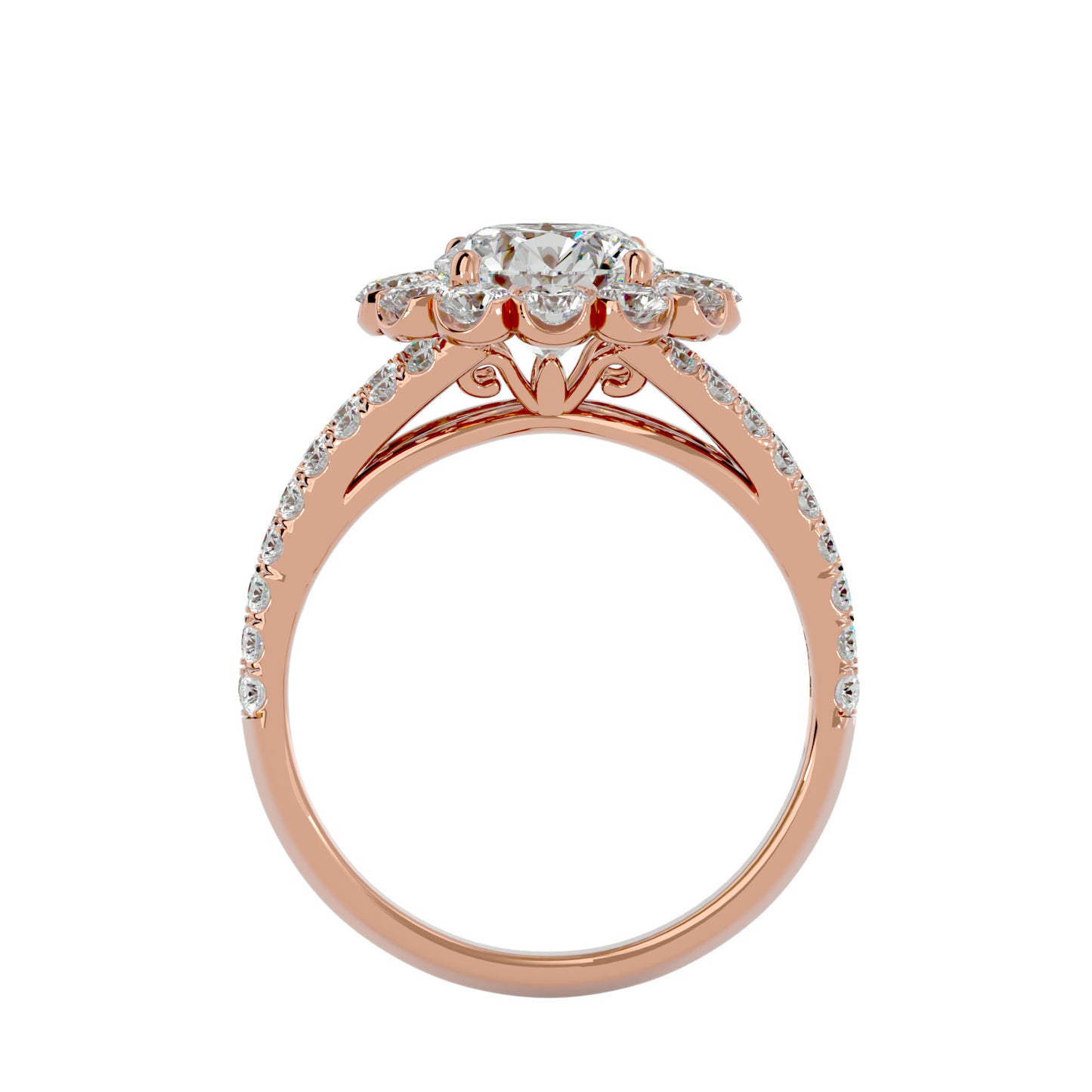 Leocadia Halo Diamond Engagement Ring