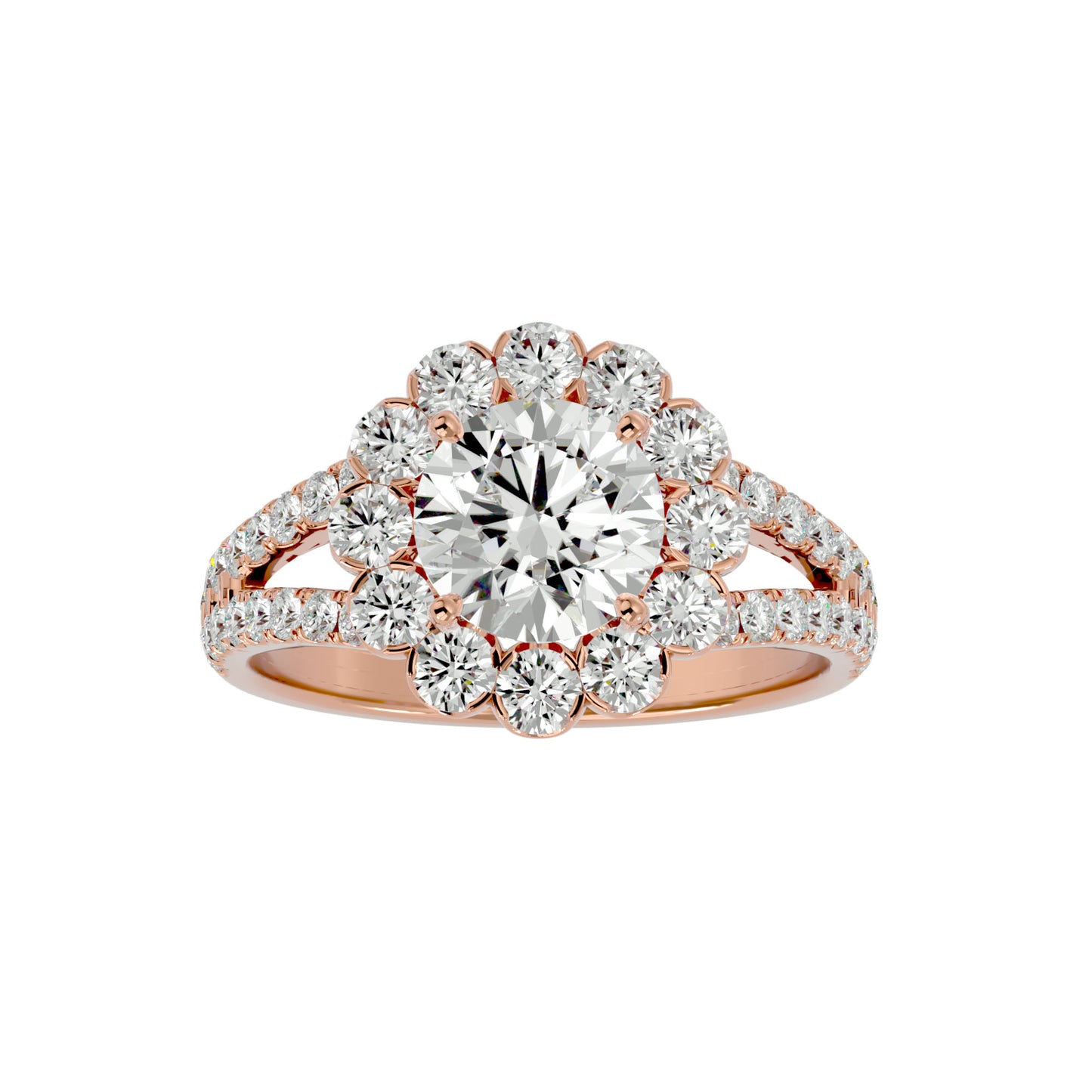 Leocadia Halo Diamond Engagement Ring