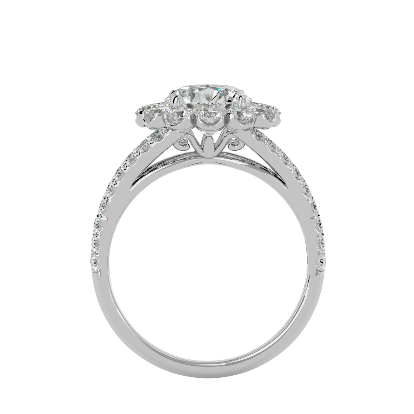 Leocadia Halo Diamond Engagement Ring