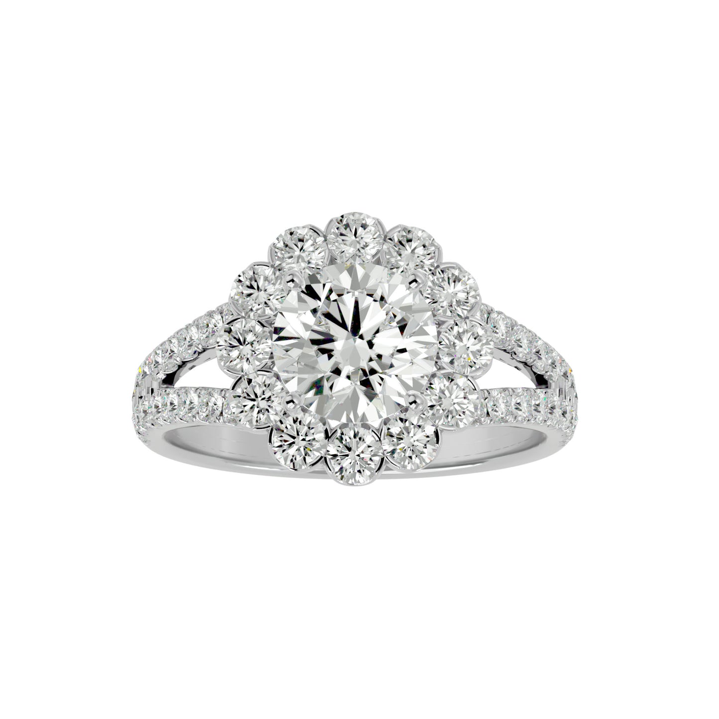 Leocadia Halo Diamond Engagement Ring