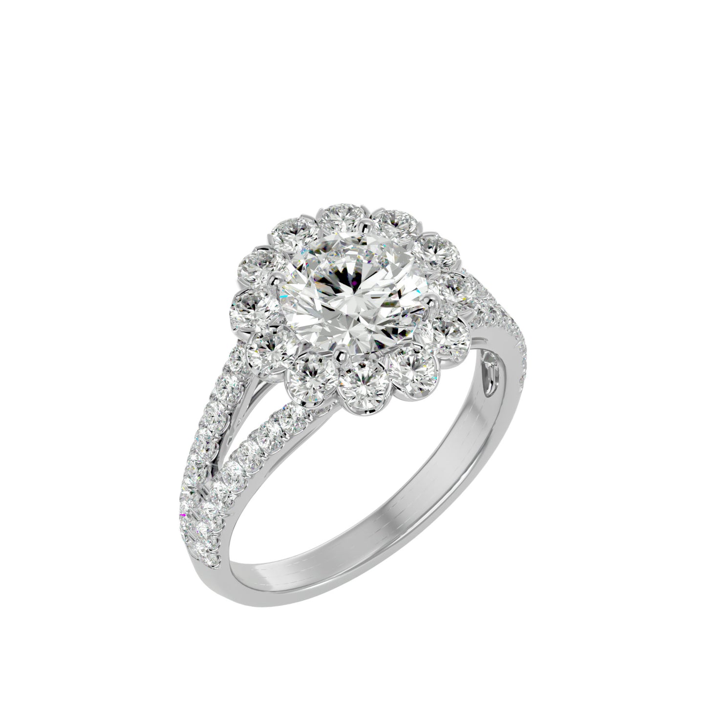 Leocadia Halo Diamond Engagement Ring