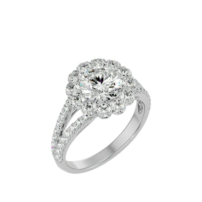 Leocadia Halo Diamond Engagement Ring