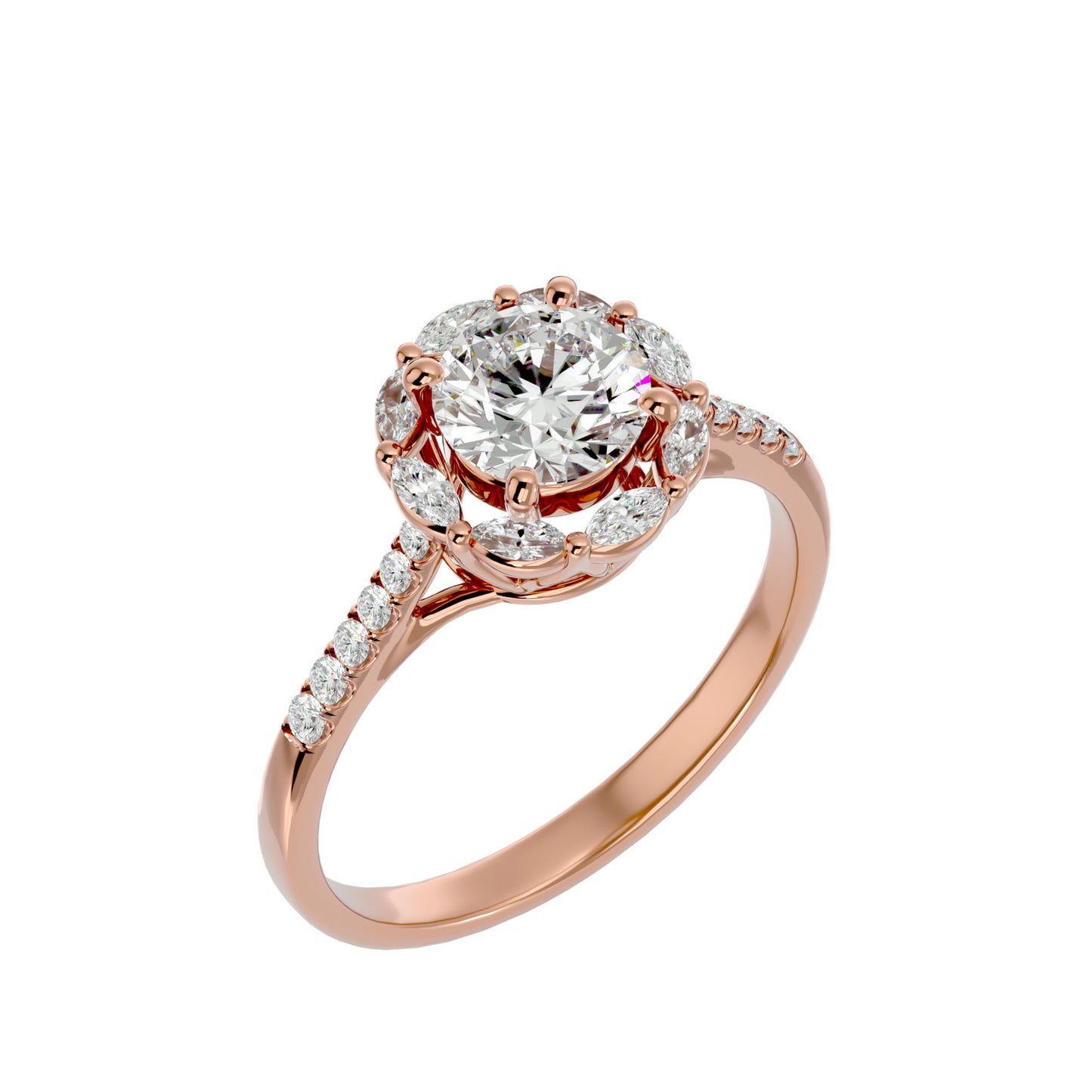 Odessa Marquise Halo Diamond Engagement Ring