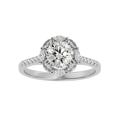 Odessa Marquise Halo Diamond Engagement Ring