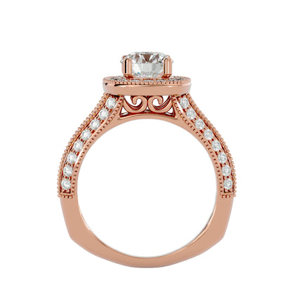 Amna halo diamond engagement ring