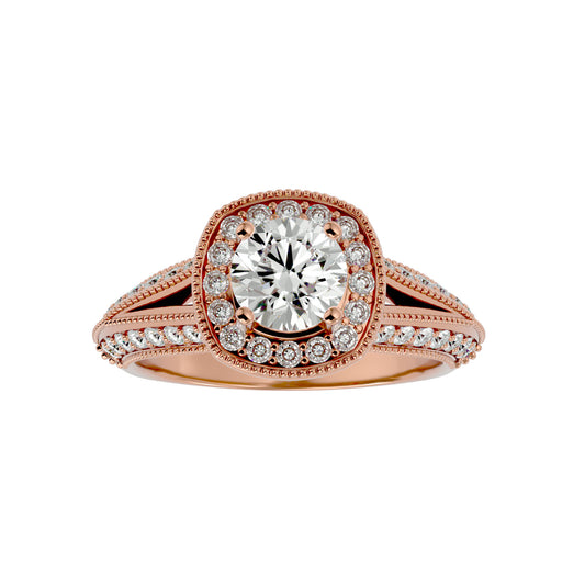 Amna halo diamond engagement ring